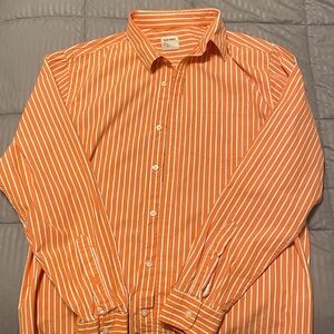 Old Navy Orange and White Striped  dress Shirt